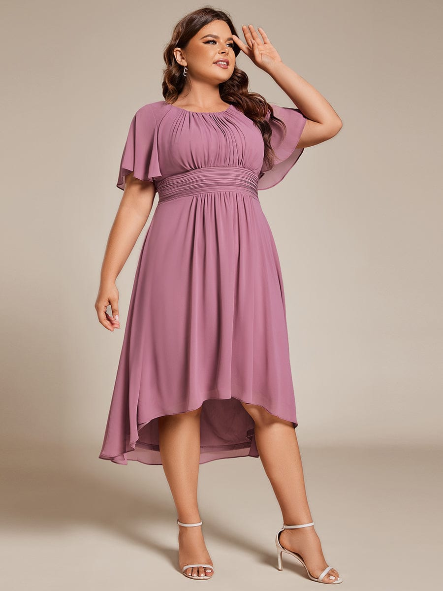 Plus Size A-Line Chiffon Midi Dress #color_Purple Orchid