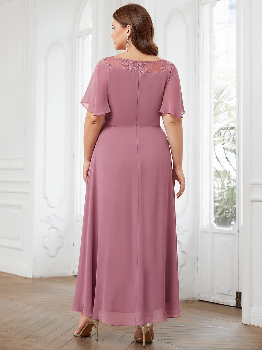 Plus Size Chiffon A-Line Midi Dress #color_Purple Orchid