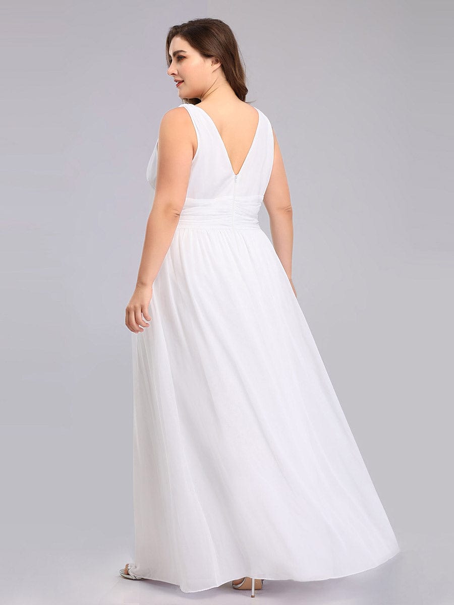 Chiffon Empire Waist Sleeveless Dress #color_White