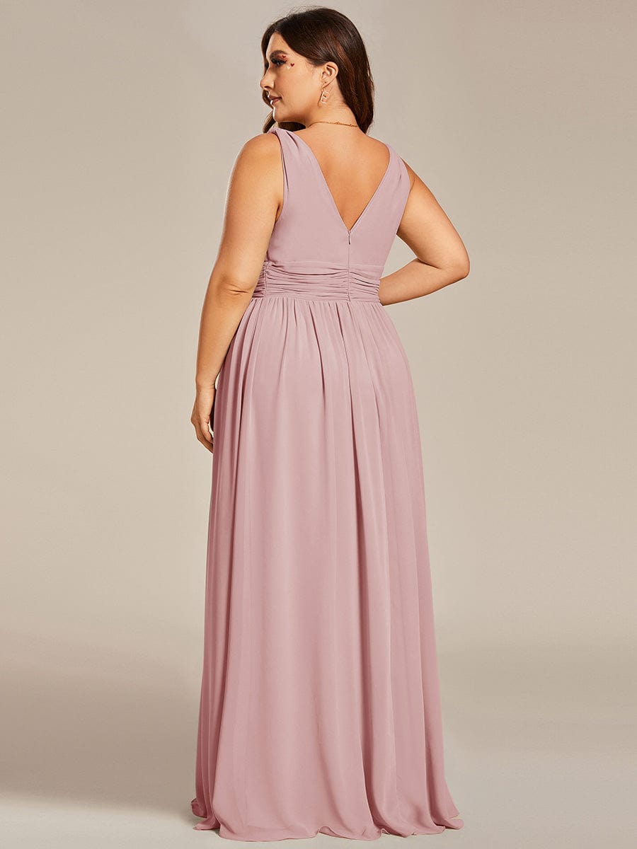 Chiffon Empire Waist Sleeveless Dress #color_Dusty Rose