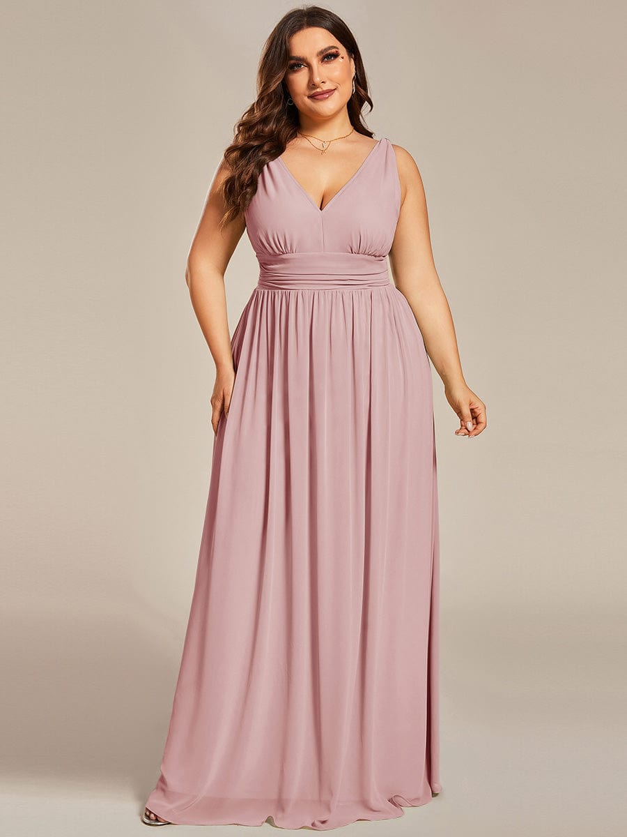 Chiffon Empire Waist Sleeveless Dress #color_Dusty Rose