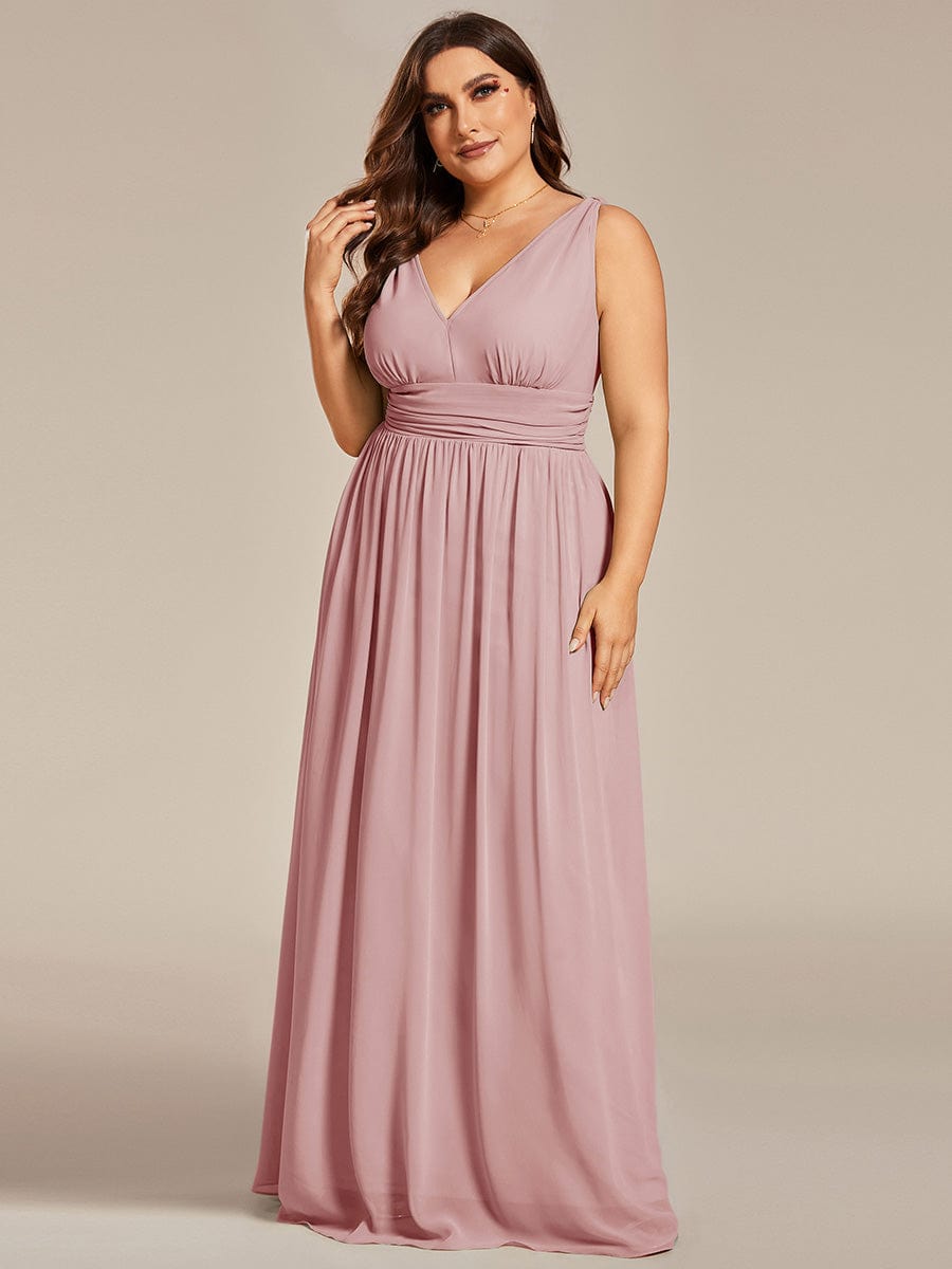 Chiffon Empire Waist Sleeveless Dress #color_Dusty Rose