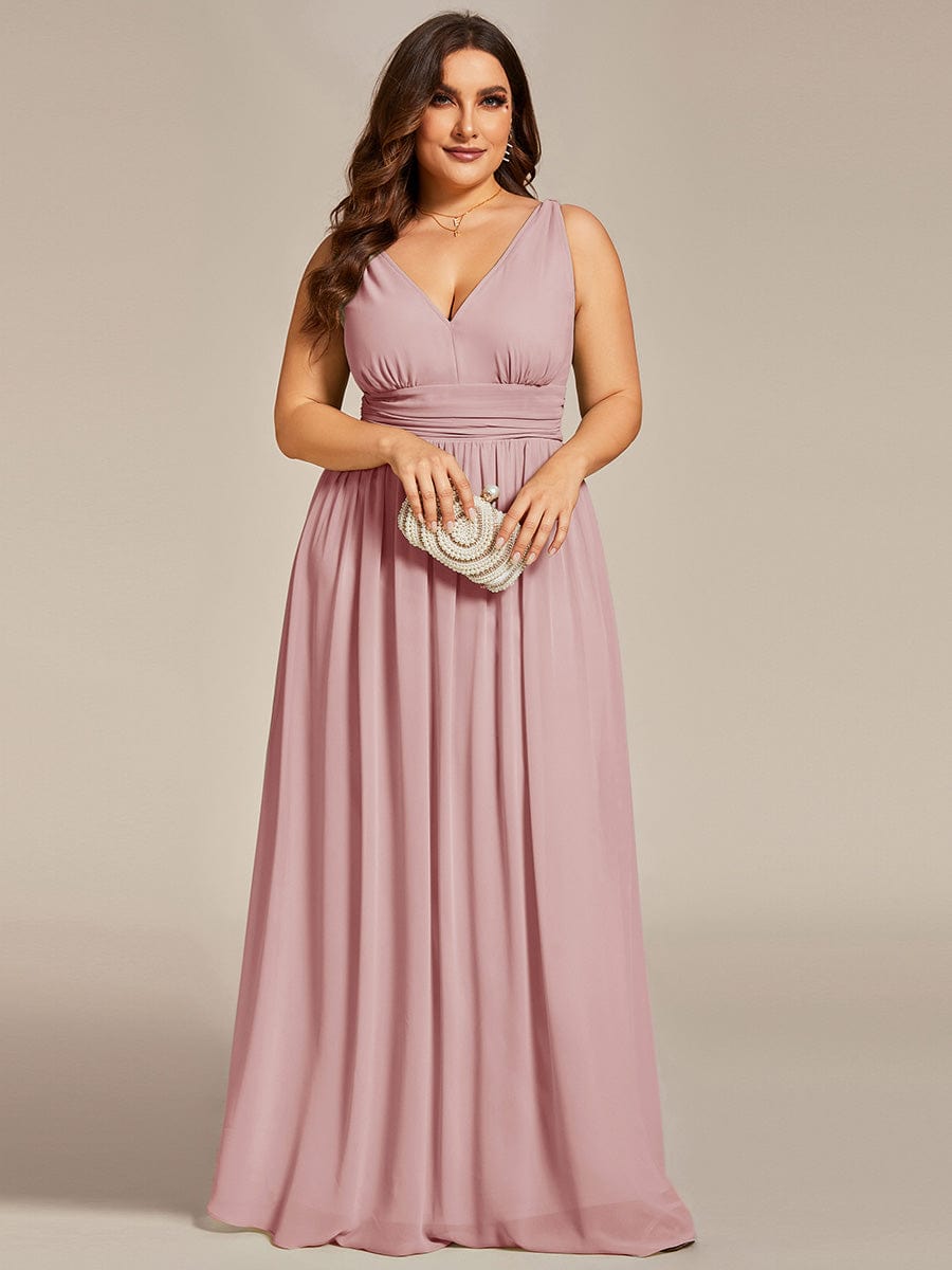 Chiffon Empire Waist Sleeveless Dress #color_Dusty Rose