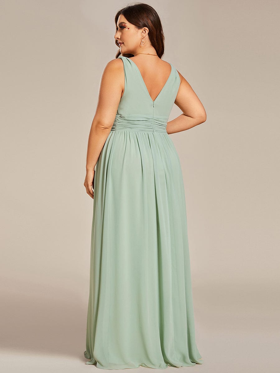 Chiffon Empire Waist Sleeveless Dress #color_Mint Green